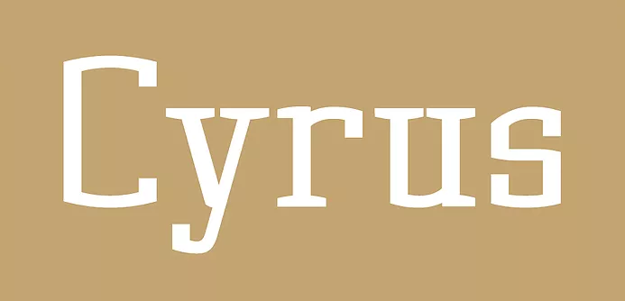 Ejemplo de fuente Cyrus Regular